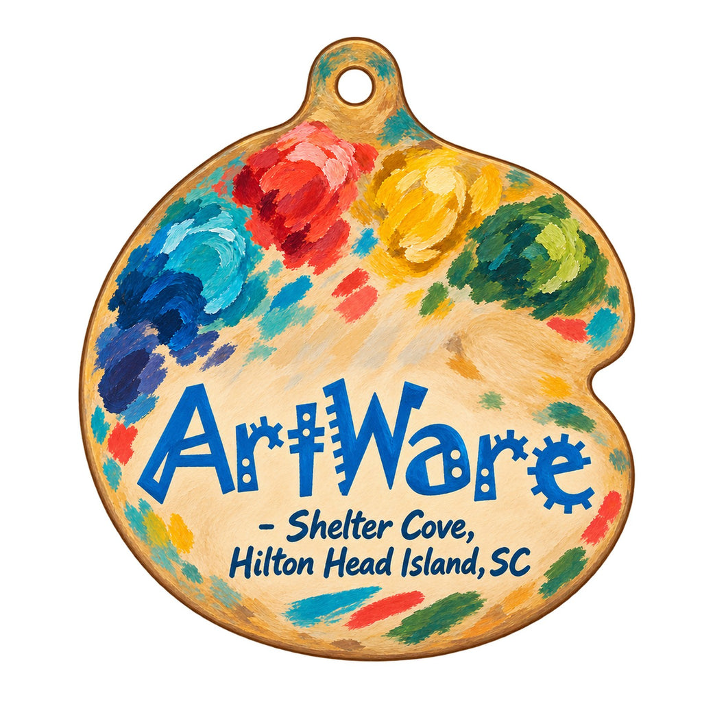Artware Logo custom wood ornament OC1337 on white