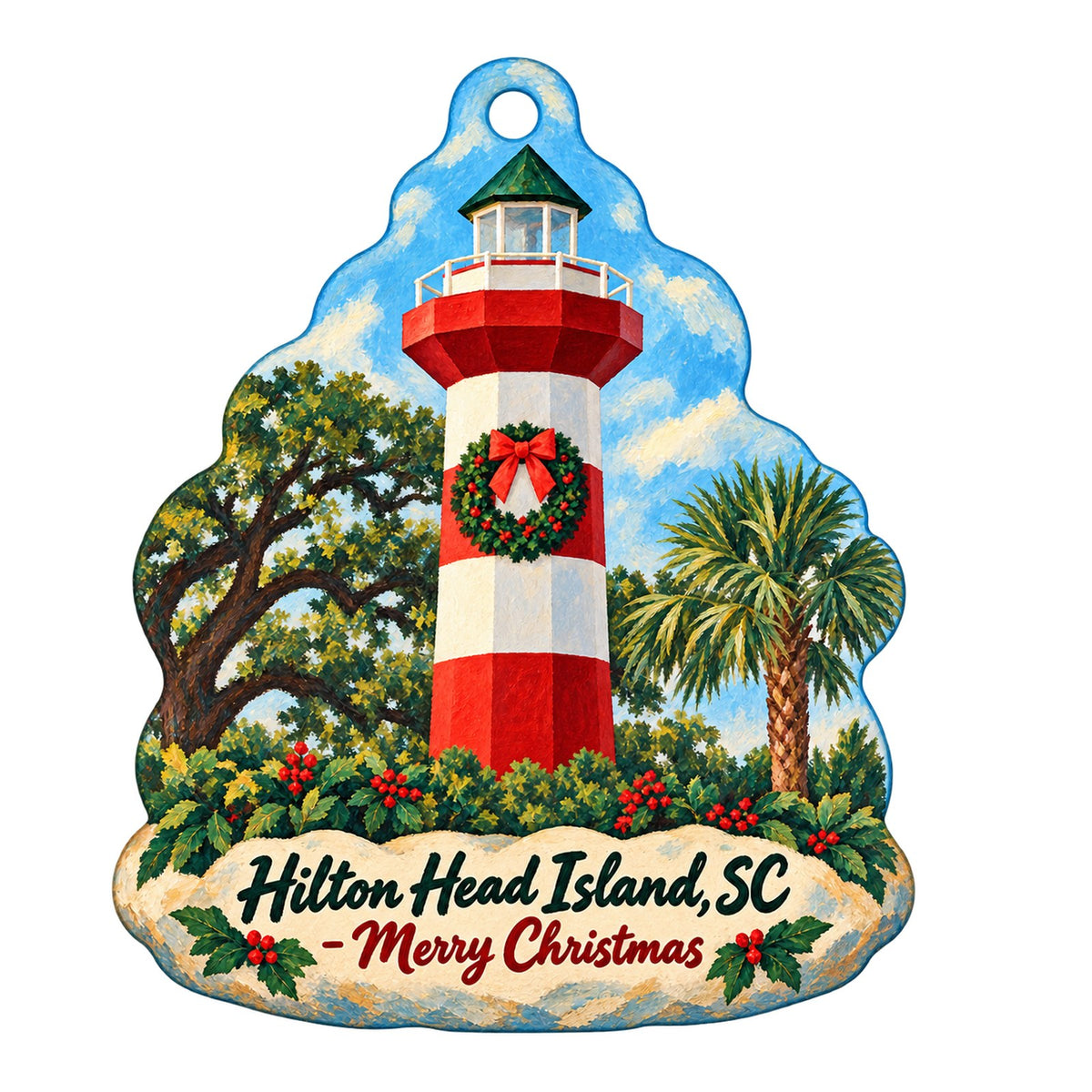 Artware Christmas custom wood ornament OC1338 on white
