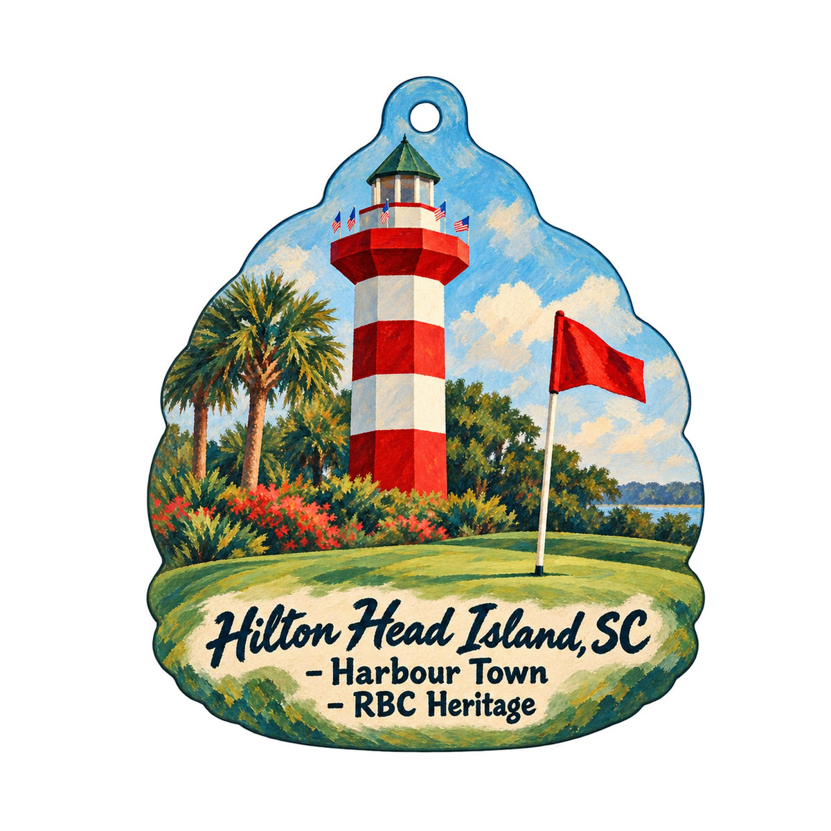 Artware Town Icon custom wood ornament OC1339 on white