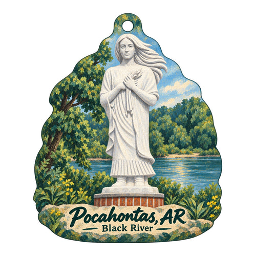 American Made General Store Town Icon custom wood ornament OC133 on white
