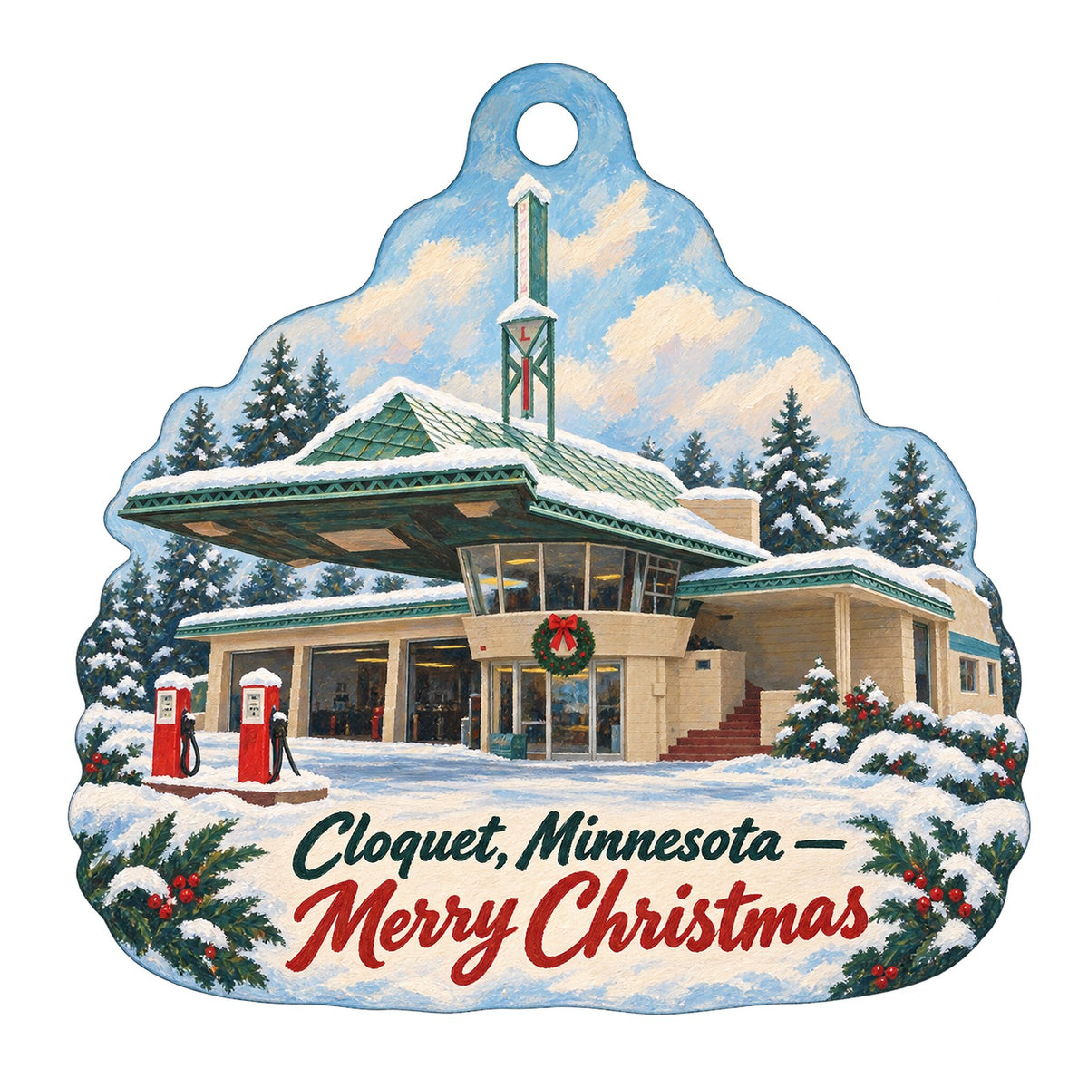 The Fig Tree Christmas custom wood ornament OC1341 on white