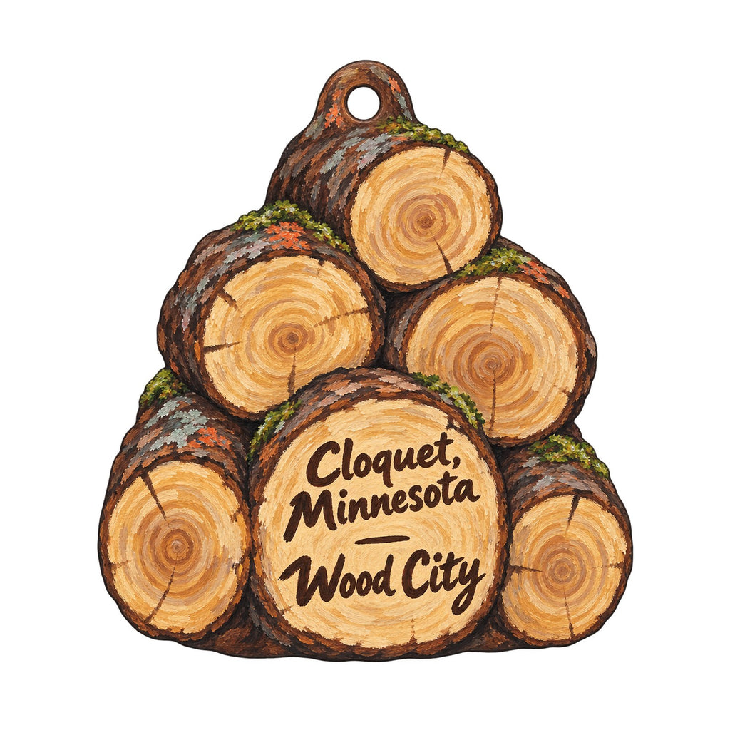 The Fig Tree Town Icon custom wood ornament OC1342 on white
