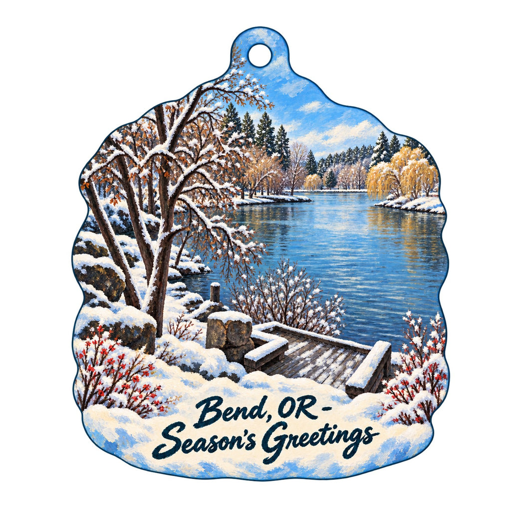 Lotus Moon Boutique Christmas custom wood ornament OC1347 on white