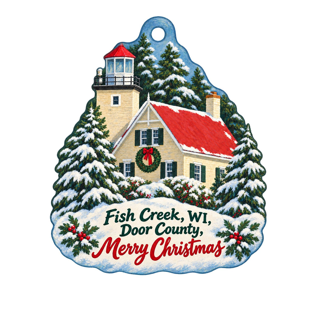 Nelson Shopping Center Christmas custom wood ornament OC1353 on white
