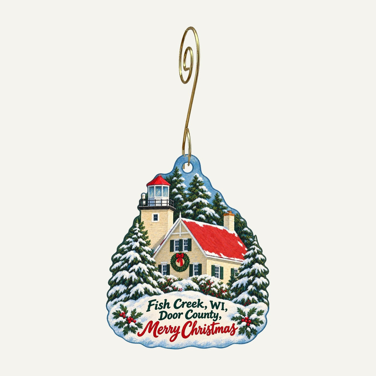 Nelson Shopping Center Christmas custom wood ornament OC1353 hanging on hook