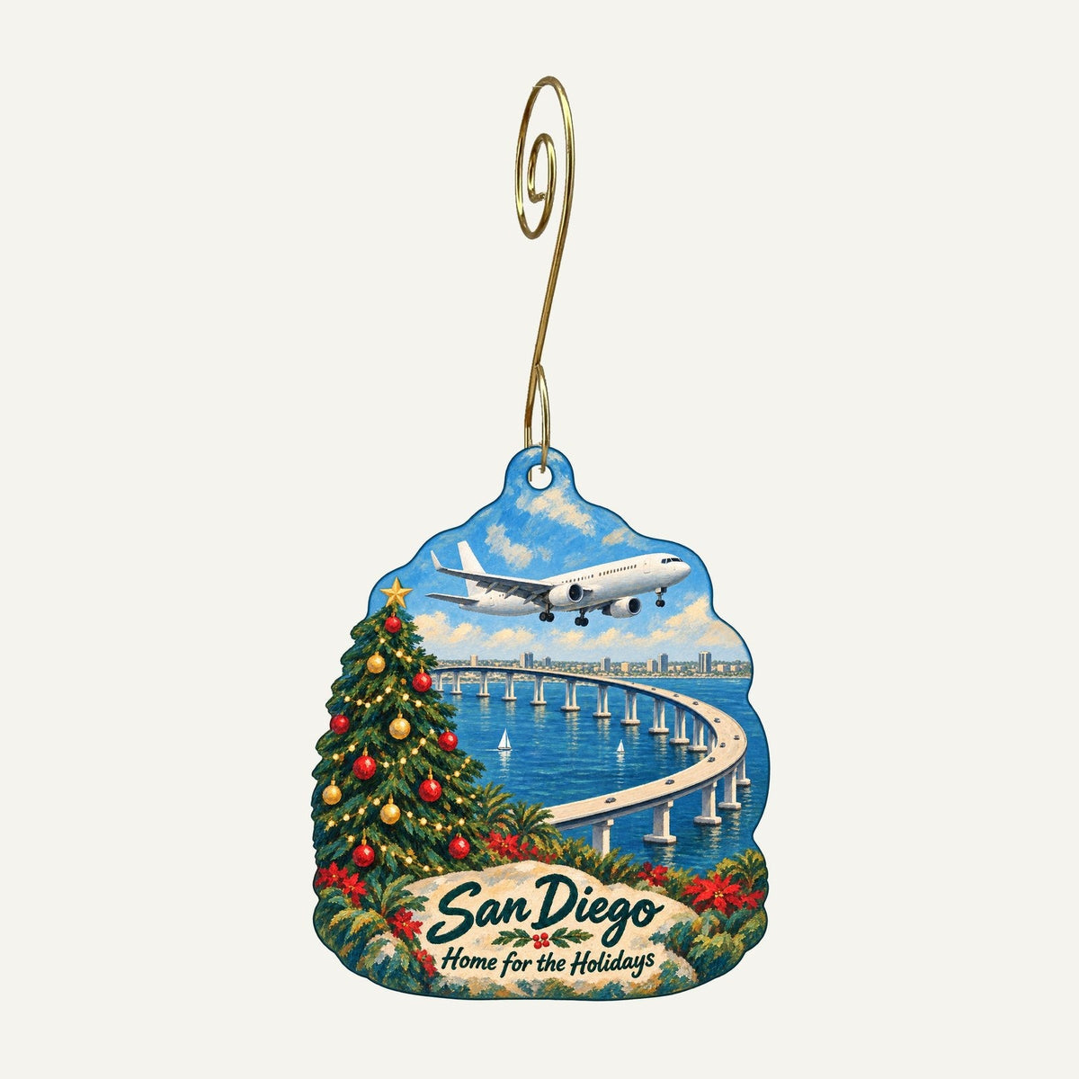 Paradies Lagardère Christmas custom wood ornament OC135 hanging on hook