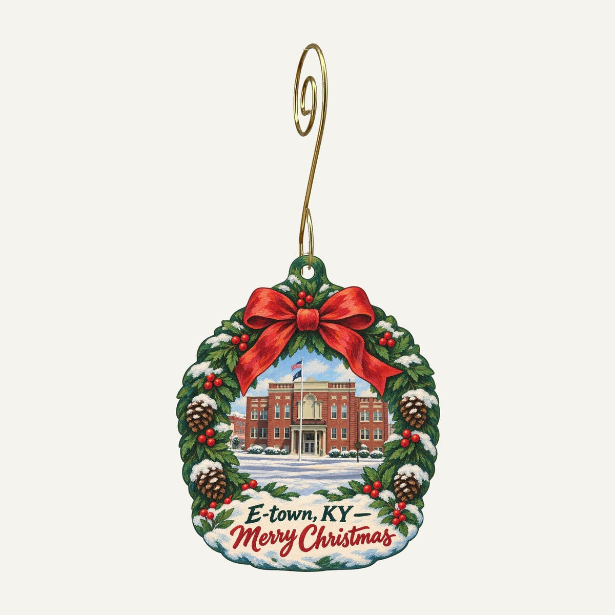 Jeminley Boutique Christmas custom wood ornament OC1362 hanging on hook