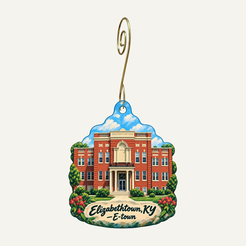 Jeminley Boutique Town Icon custom wood ornament OC1363 hanging on hook