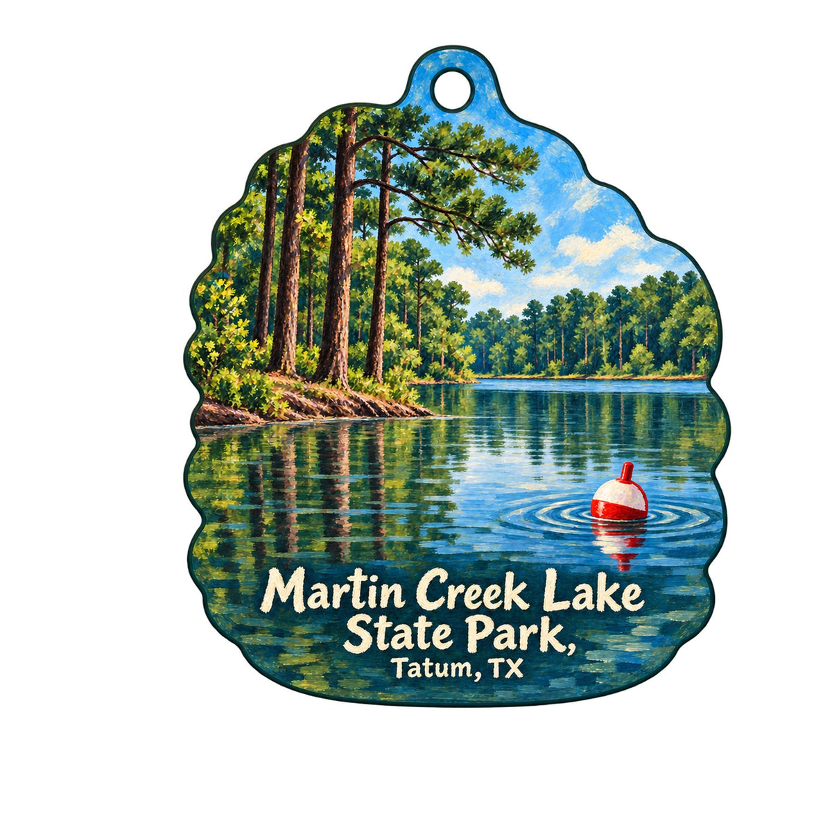 Martin Creek Lake State Park Logo custom wood ornament OC1364 on white