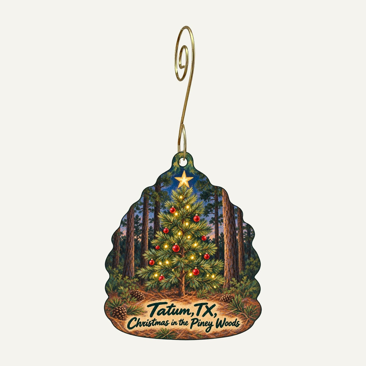 Martin Creek Lake State Park Christmas custom wood ornament OC1365 hanging on hook