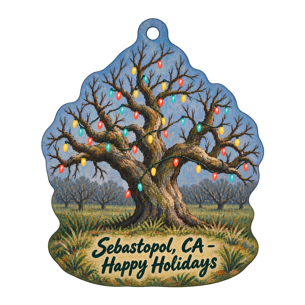 Serene Clothing and Gifts Christmas custom wood ornament OC1368 on white