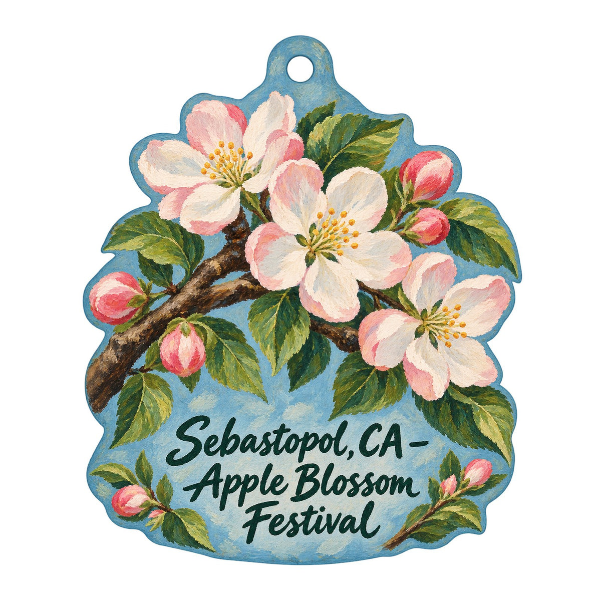 Serene Clothing and Gifts Town Icon custom wood ornament OC1369 on white