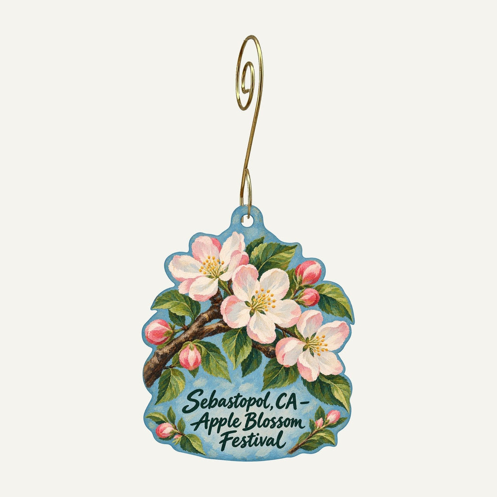 Serene Clothing and Gifts Town Icon custom wood ornament OC1369 hanging on hook
