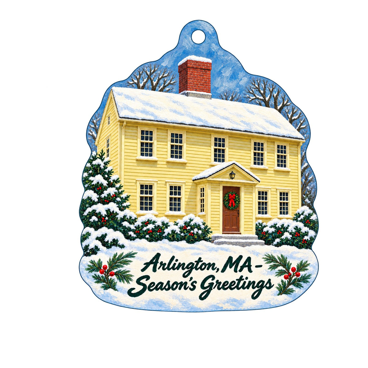 Maxima Gift and Book Center Christmas custom wood ornament OC1371 on white
