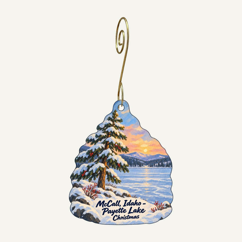 Backcountry Boutique Christmas custom wood ornament OC1374 hanging on hook