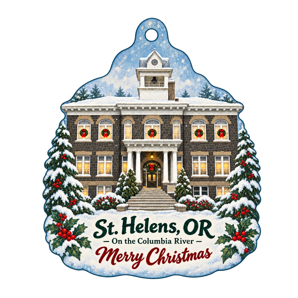 Spilt Ink Gallery & Gifts Christmas custom wood ornament OC1377 on white