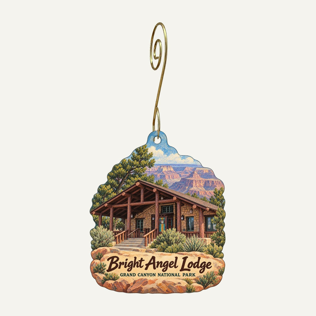 Bright Angel Gift Store Logo custom wood ornament OC137 hanging on hook