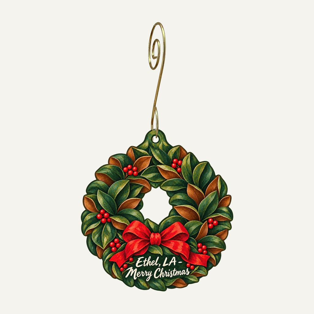 Phoebe's Art Christmas custom wood ornament OC1380 hanging on hook