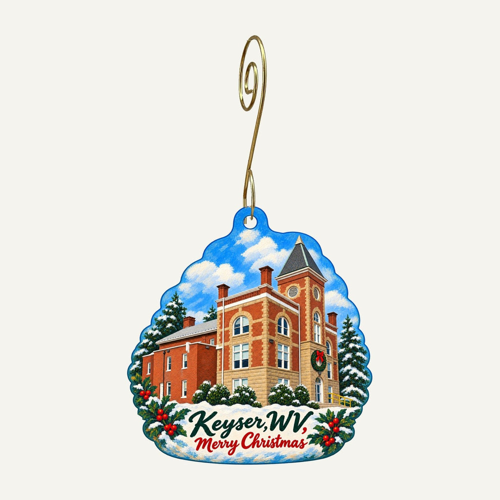 Reeds Drug Store and Fine Gifts Christmas custom wood ornament OC1386 hanging on hook
