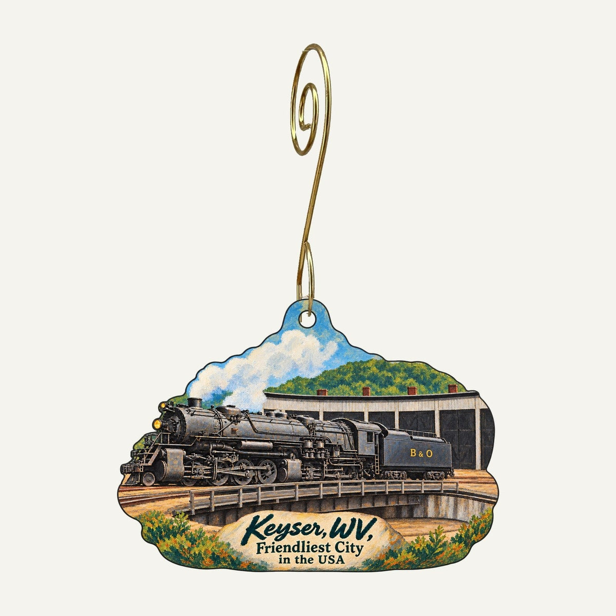 Reeds Drug Store and Fine Gifts Town Icon custom wood ornament OC1387 hanging on hook