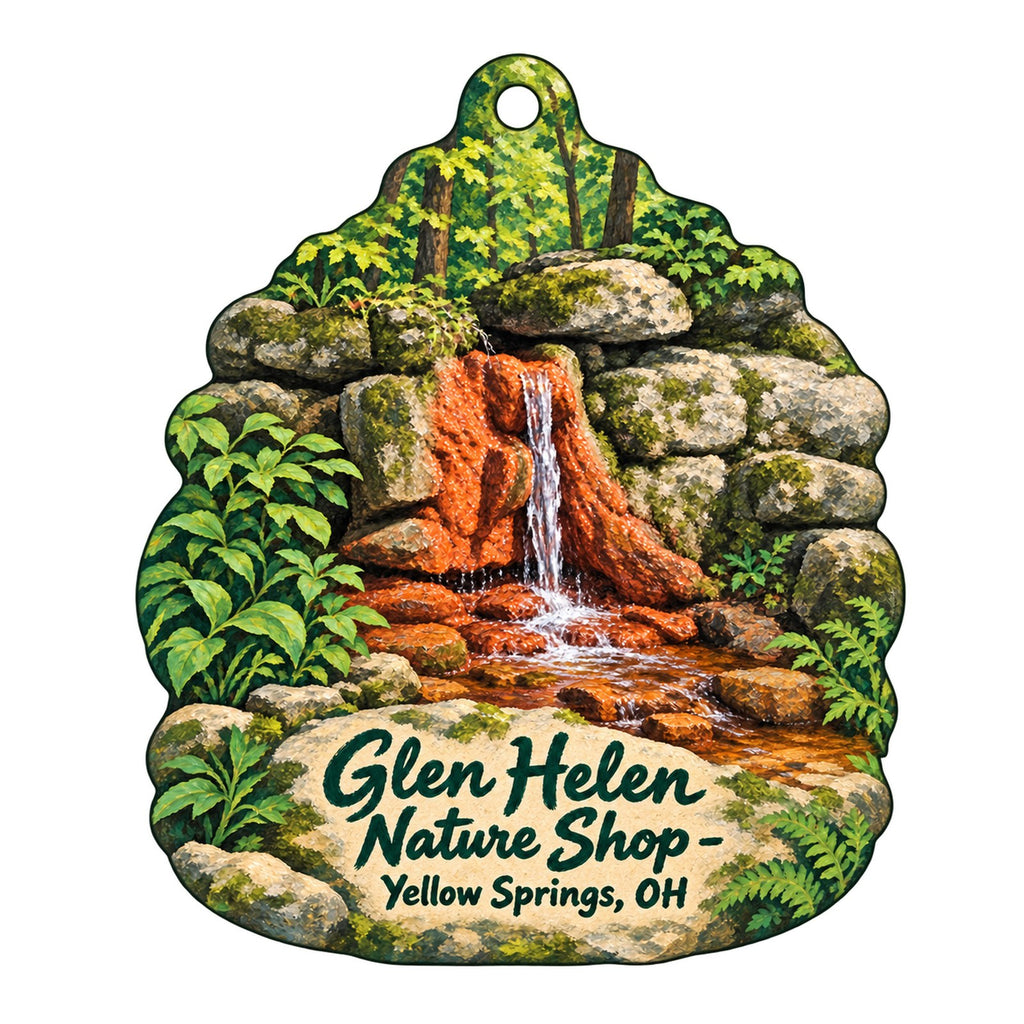 Glen Helen Nature Shop Logo custom wood ornament OC1388 on white