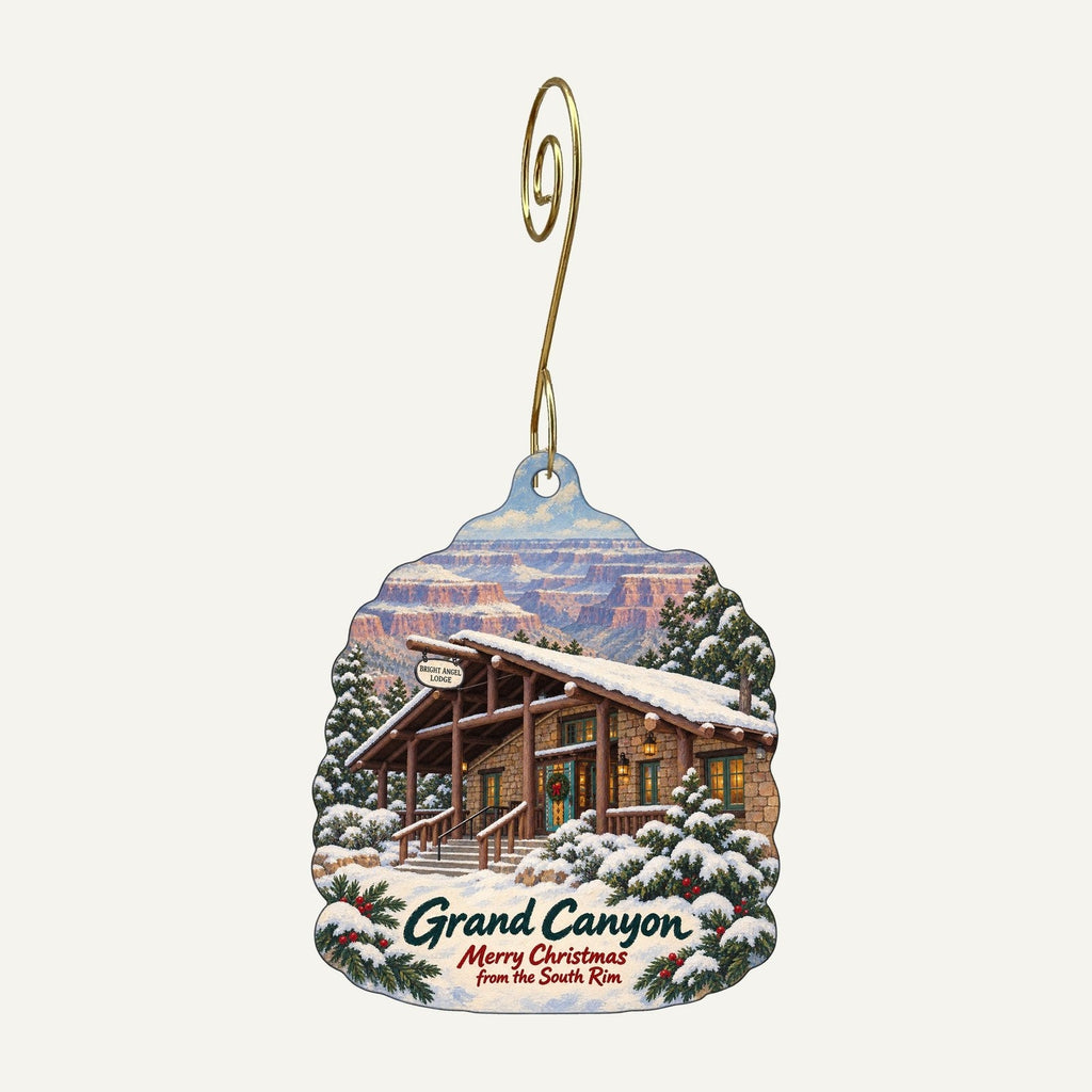 Bright Angel Gift Store Christmas custom wood ornament OC138 hanging on hook