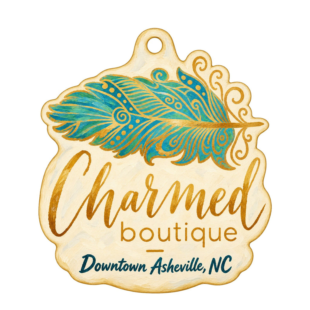 Charmed Boutique Logo custom wood ornament OC1391 on white