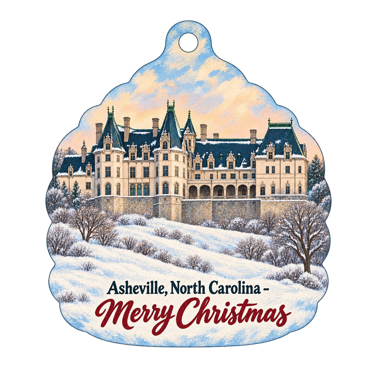 Charmed Boutique Christmas custom wood ornament OC1392 on white