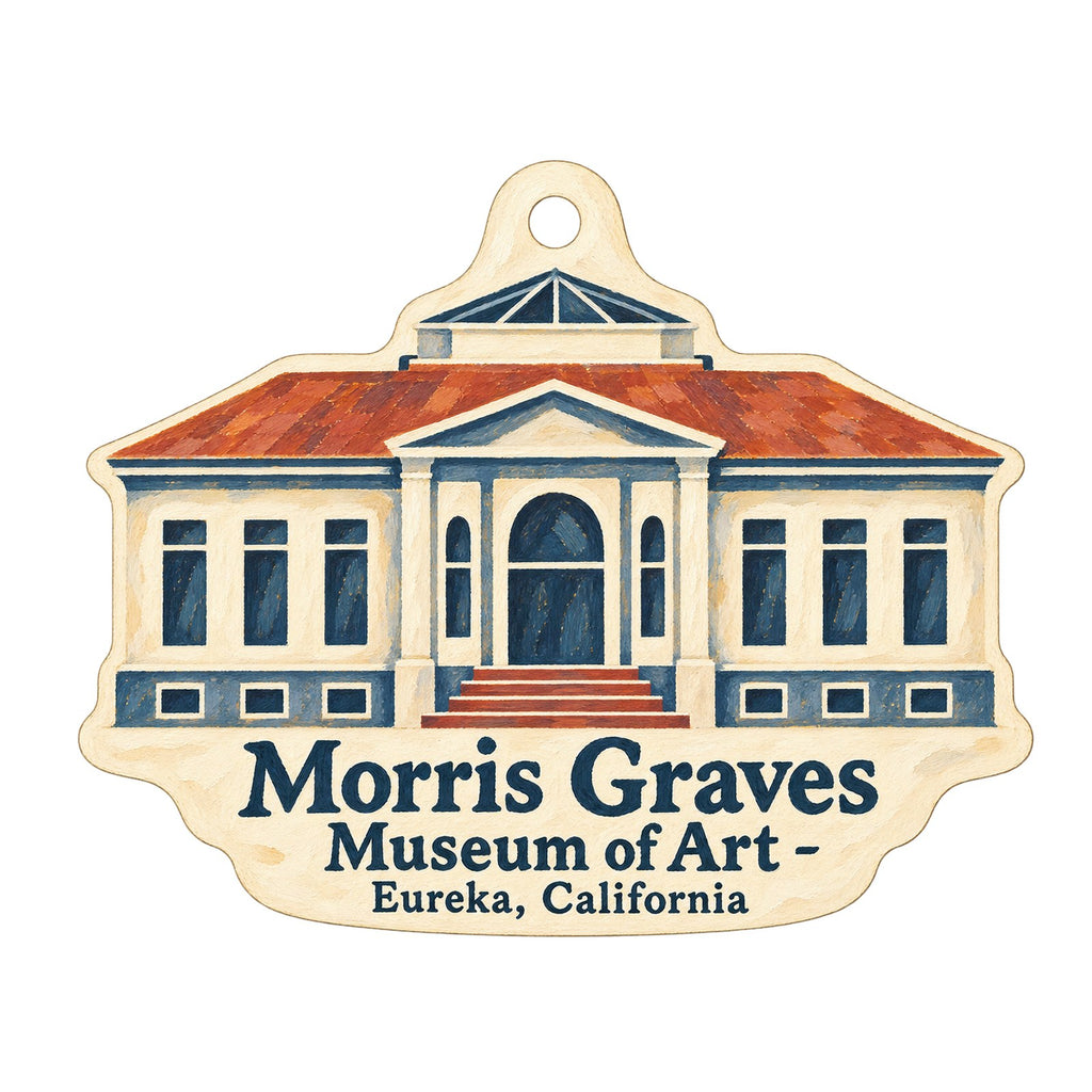Humboldt Arts Council - Morris Graves Museum of Art Logo custom wood ornament OC1394 on white