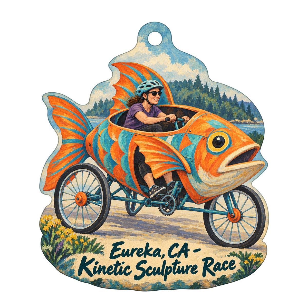 Humboldt Arts Council - Morris Graves Museum of Art Town Icon custom wood ornament OC1396 on white