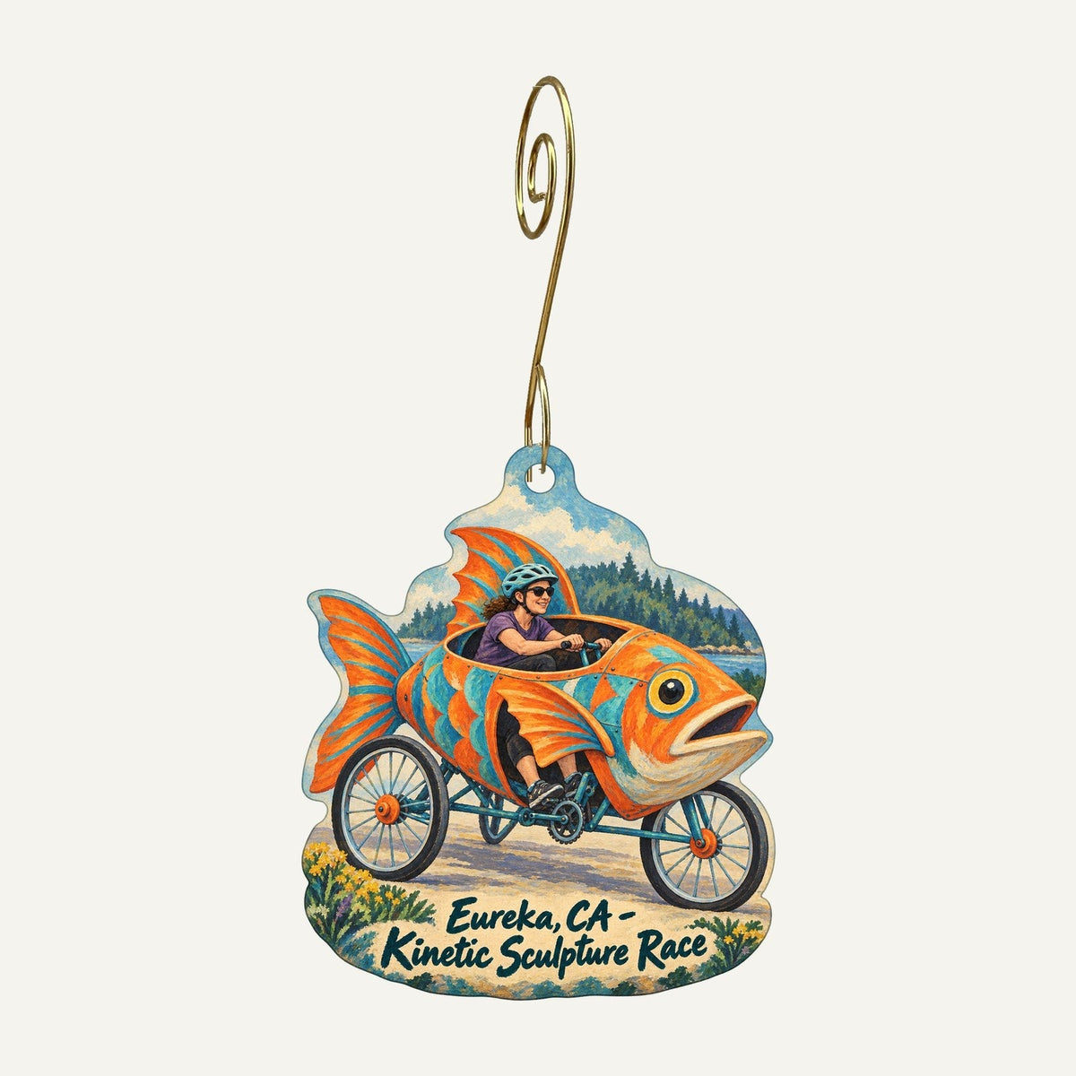 Humboldt Arts Council - Morris Graves Museum of Art Town Icon custom wood ornament OC1396 hanging on hook