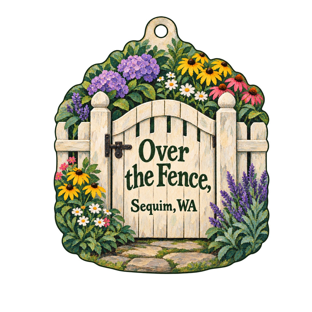 Over the Fence Logo custom wood ornament OC1397 on white