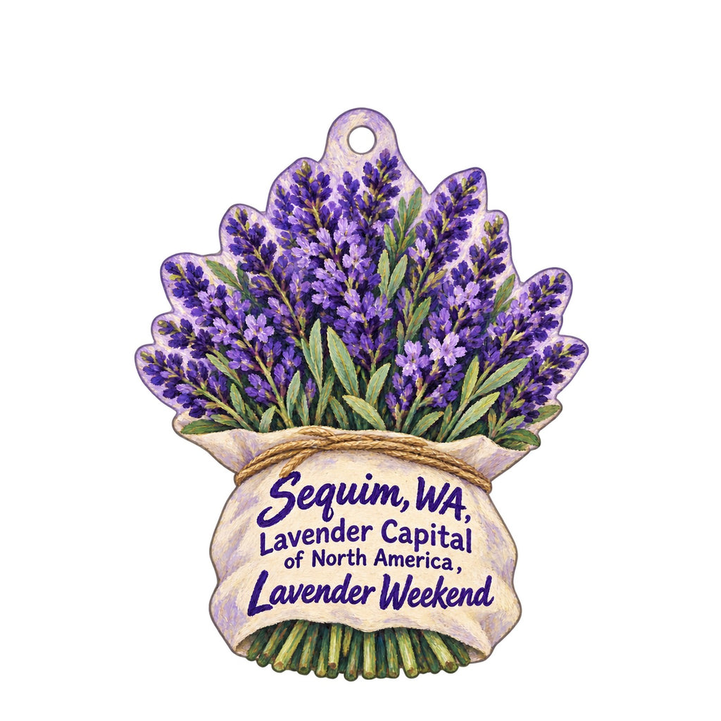 Over the Fence Town Icon custom wood ornament OC1399 on white