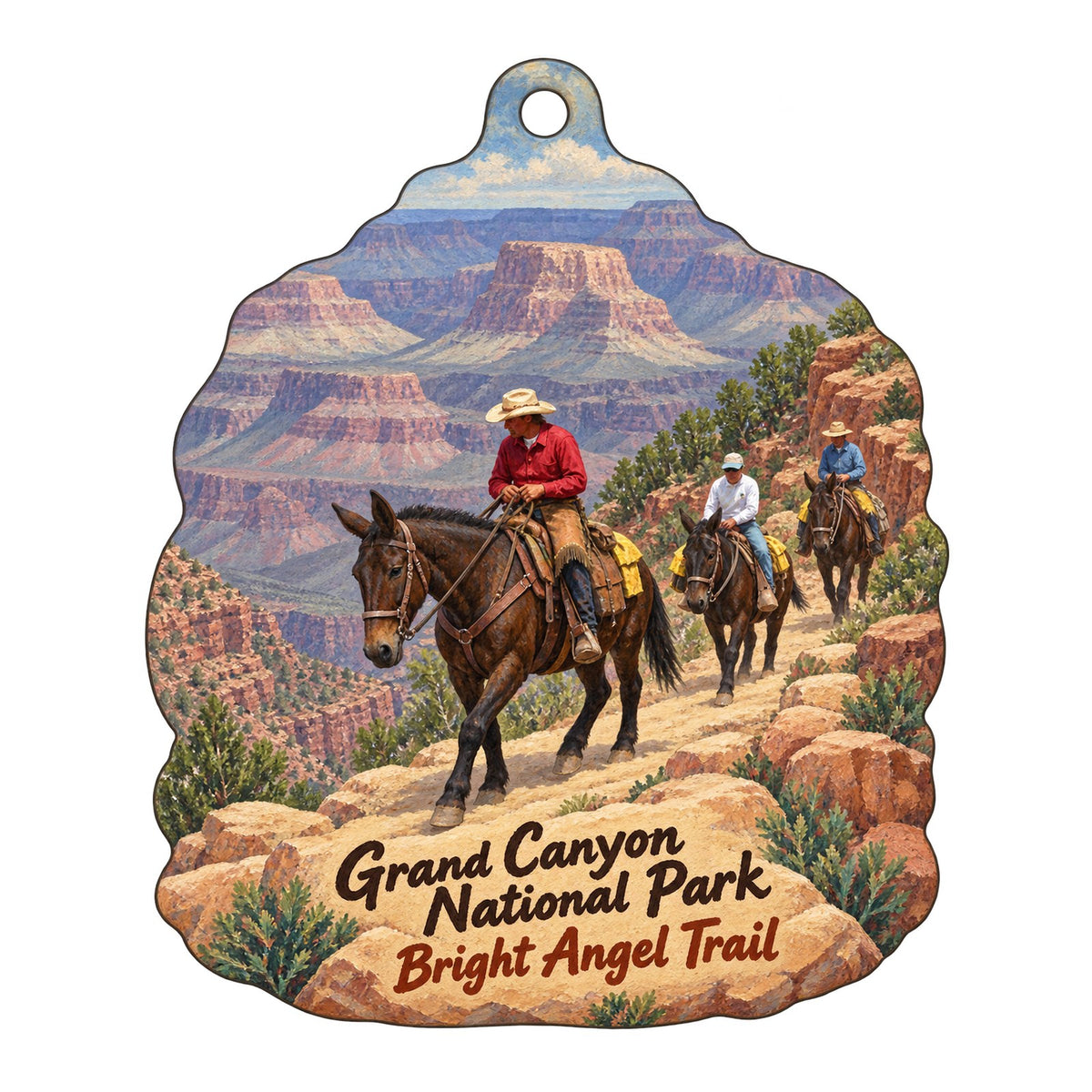 Bright Angel Gift Store Town Icon custom wood ornament OC139 on white