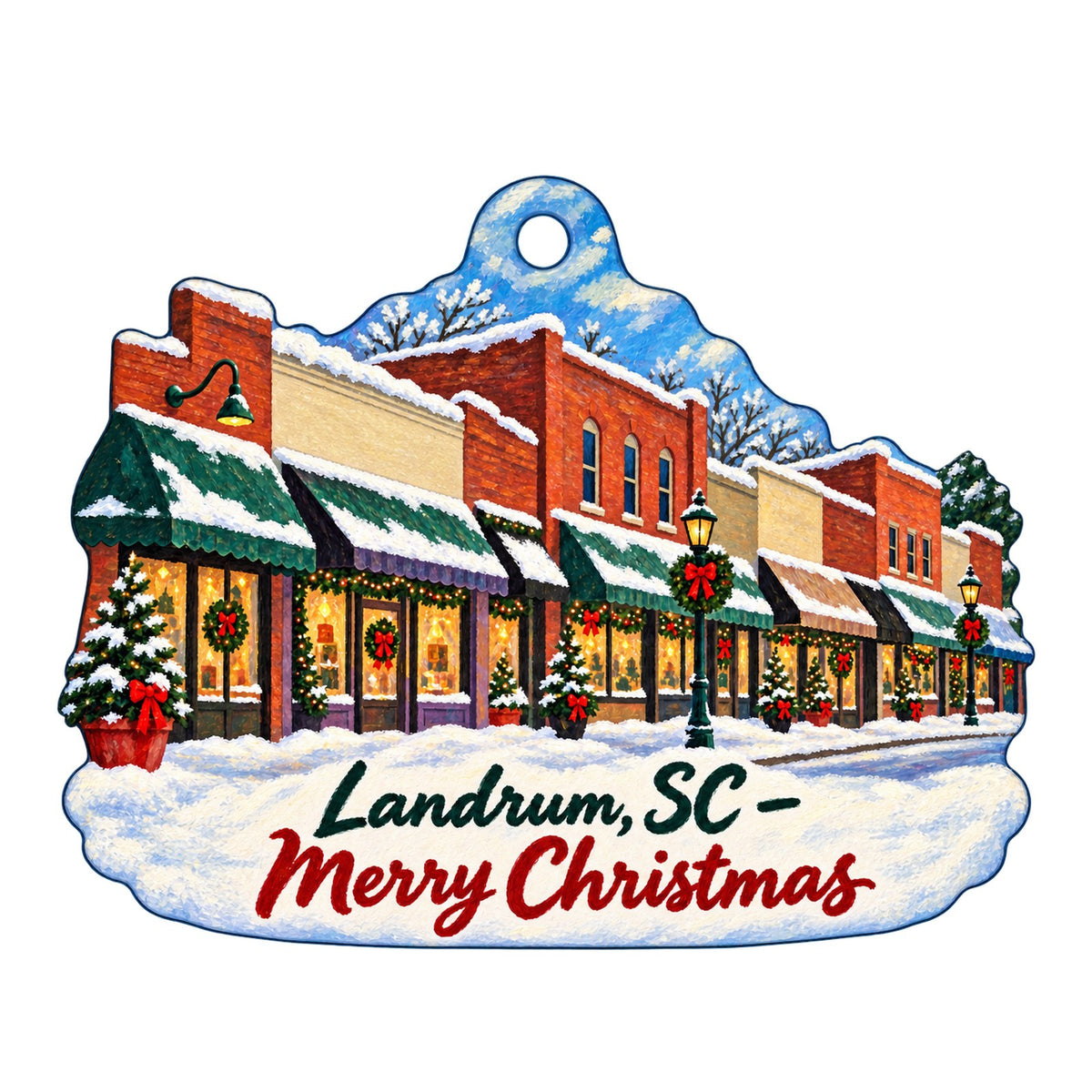P3 Consignments Christmas custom wood ornament OC1401 on white