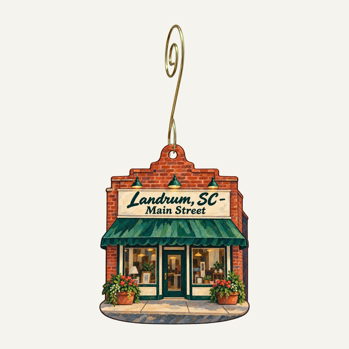 P3 Consignments Town Icon custom wood ornament OC1402 hanging on hook