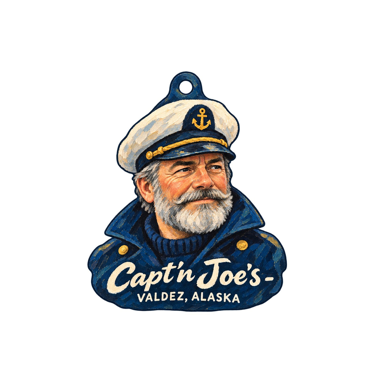 Capt'n Joe's Gas Logo custom wood ornament OC1406 on white