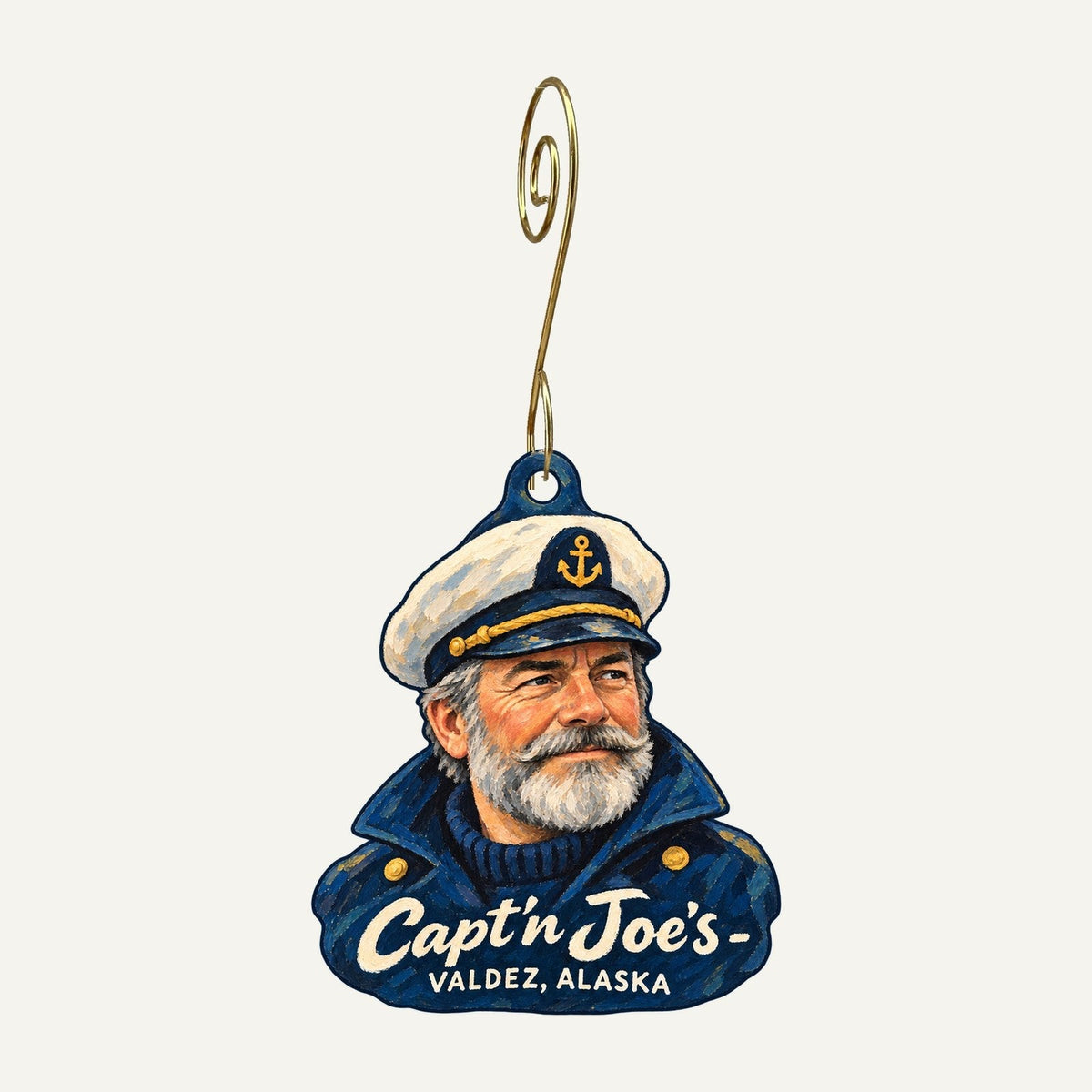 Capt'n Joe's Gas Logo custom wood ornament OC1406 hanging on hook