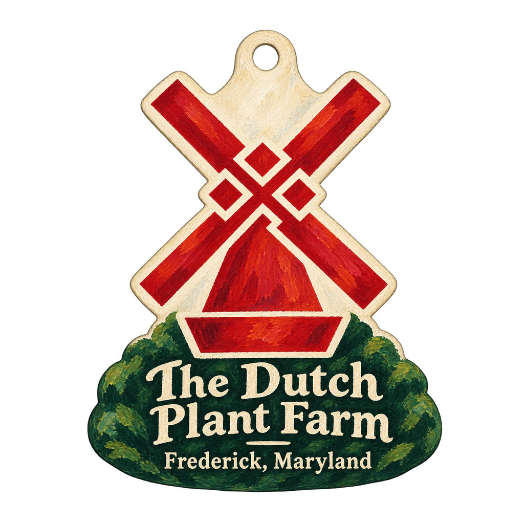 The Dutch Plant Farm Logo custom wood ornament OC1409 on white