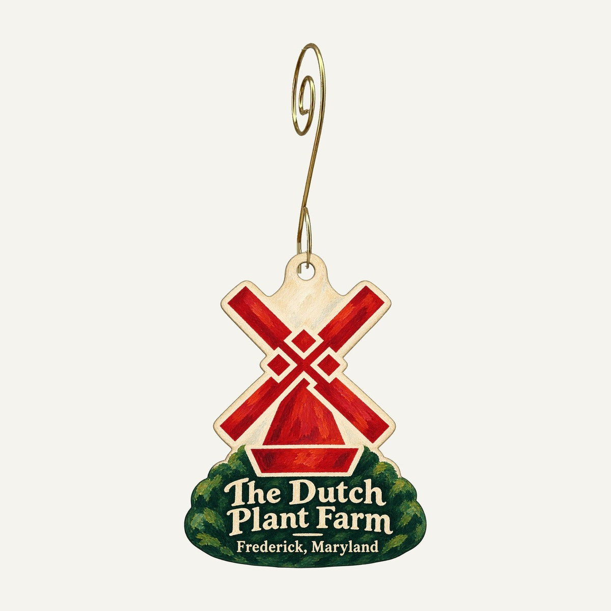 The Dutch Plant Farm Logo custom wood ornament OC1409 hanging on hook