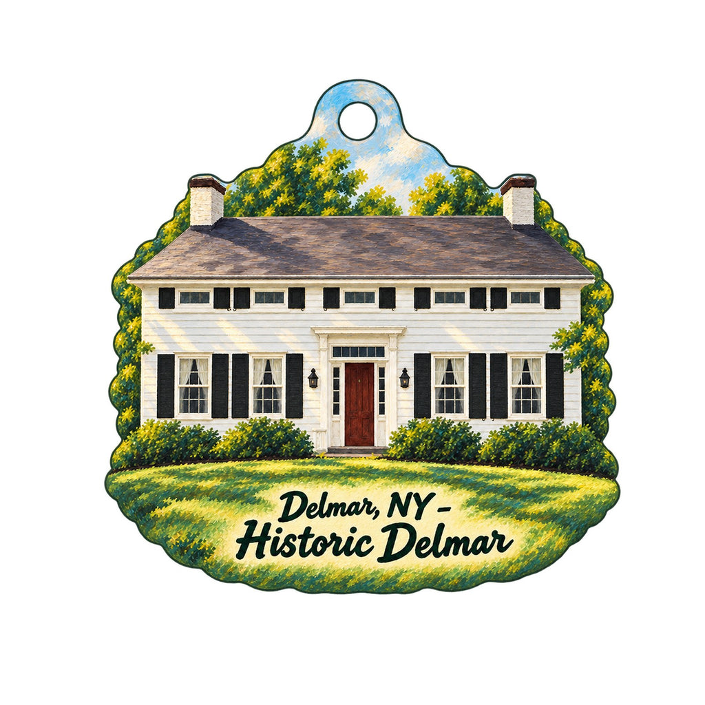 WildBird Junction - The Backyard Nature Shoppe Town Icon custom wood ornament OC1414 on white