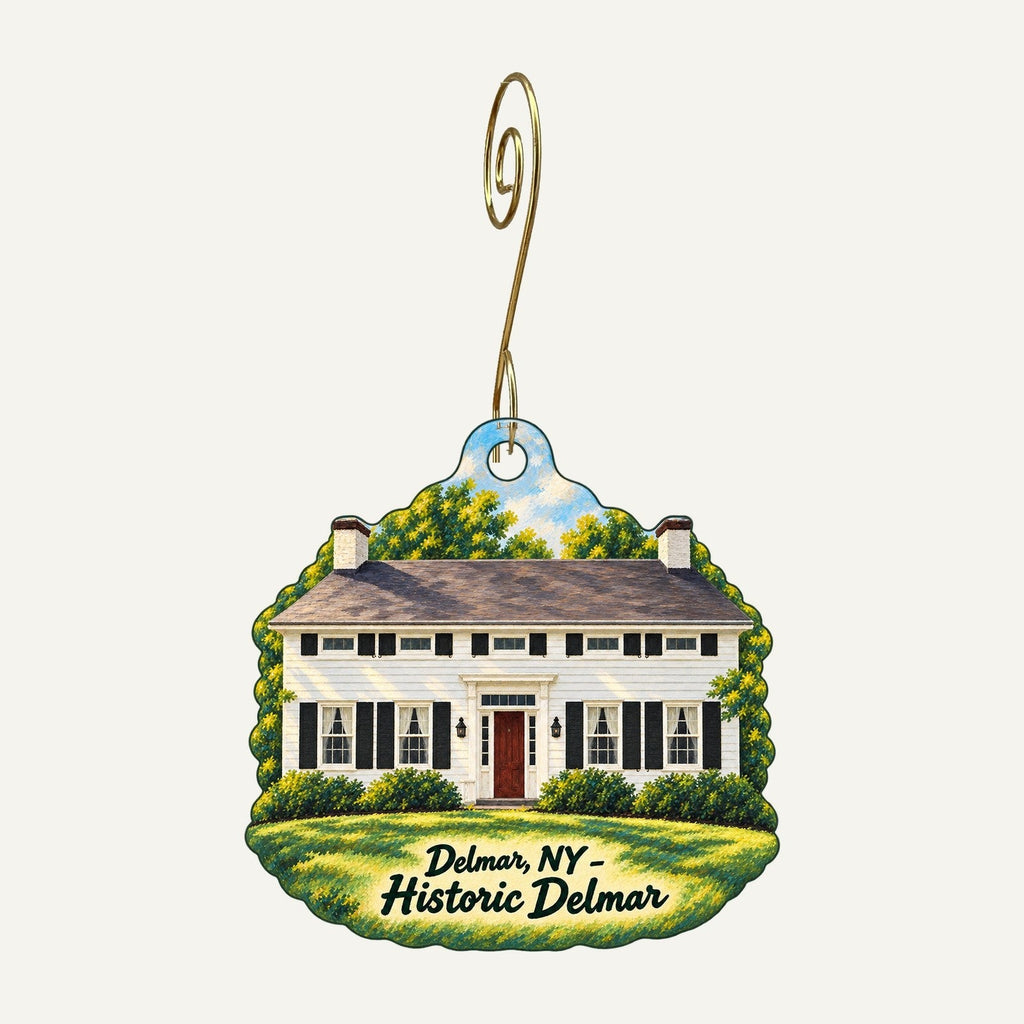WildBird Junction - The Backyard Nature Shoppe Town Icon custom wood ornament OC1414 hanging on hook