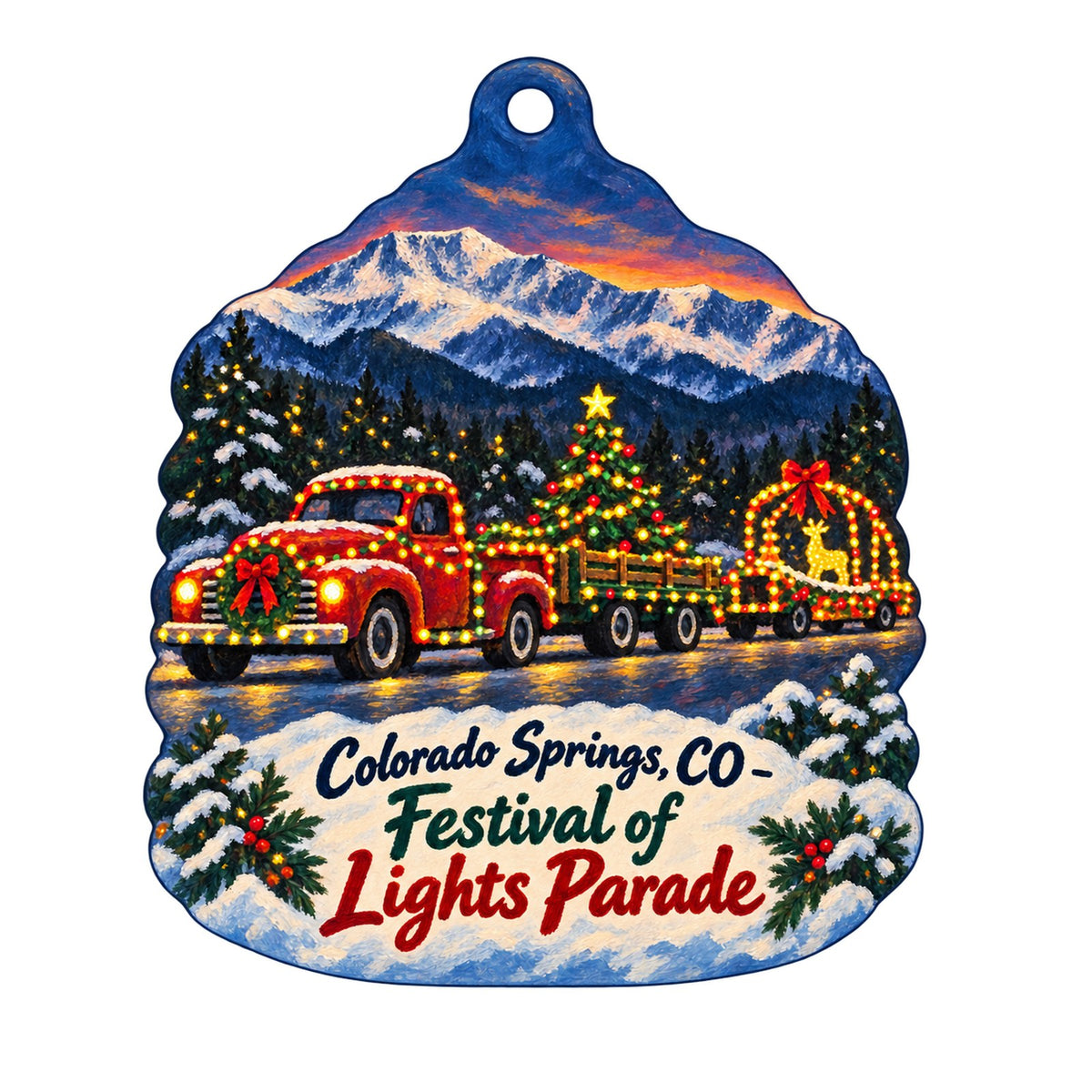 Thrive & Thread Boutique Christmas custom wood ornament OC1419 on white