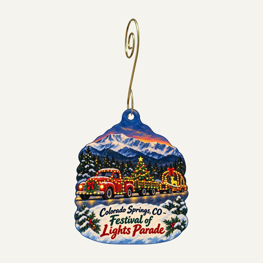 Thrive & Thread Boutique Christmas custom wood ornament OC1419 hanging on hook