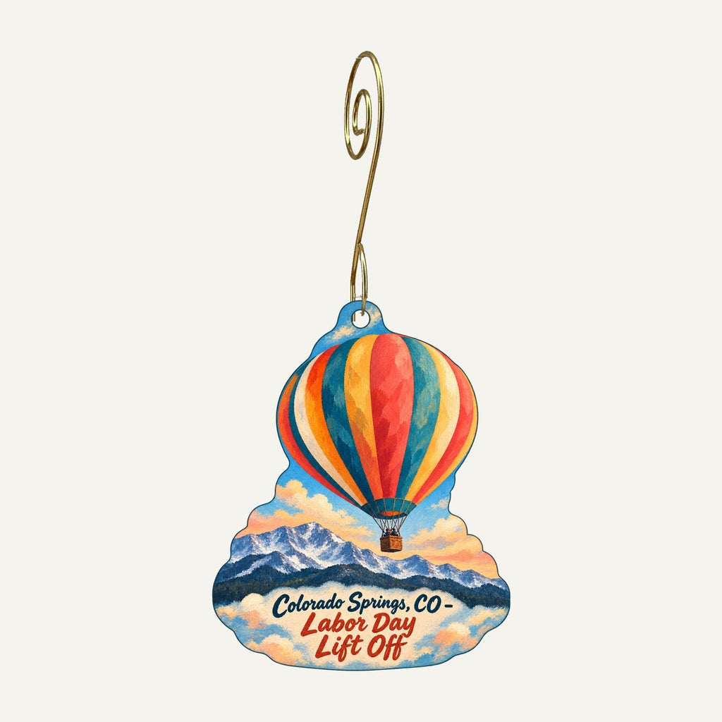 Thrive & Thread Boutique Town Icon custom wood ornament OC1420 hanging on hook