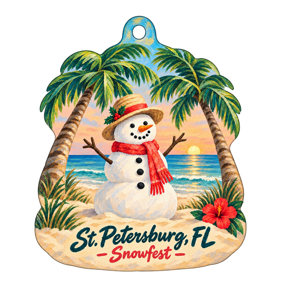 Pieces of a Dream Christmas custom wood ornament OC1428 on white