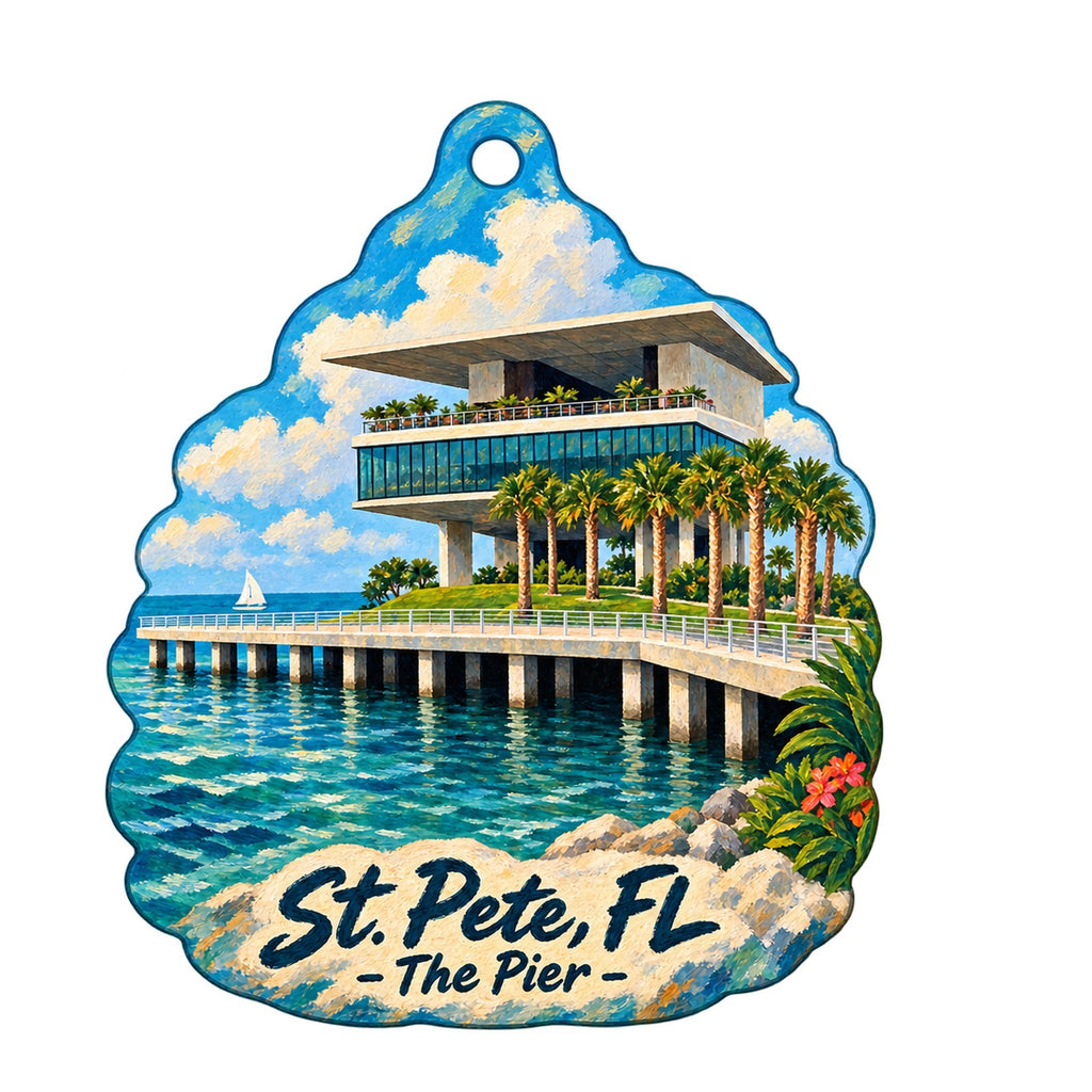 Pieces of a Dream Town Icon custom wood ornament OC1429 on white