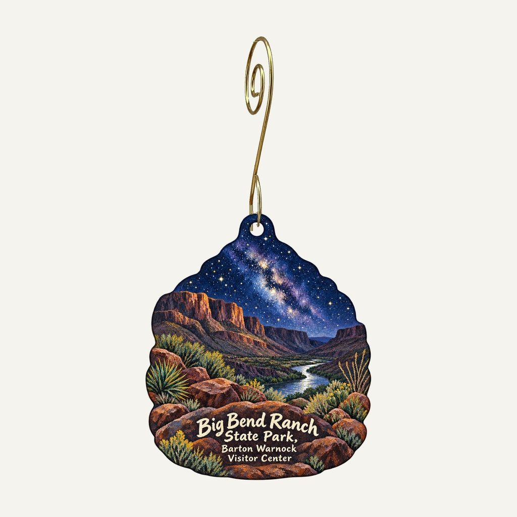 Barton Warnock Visitor Center Logo custom wood ornament OC1430 hanging on hook