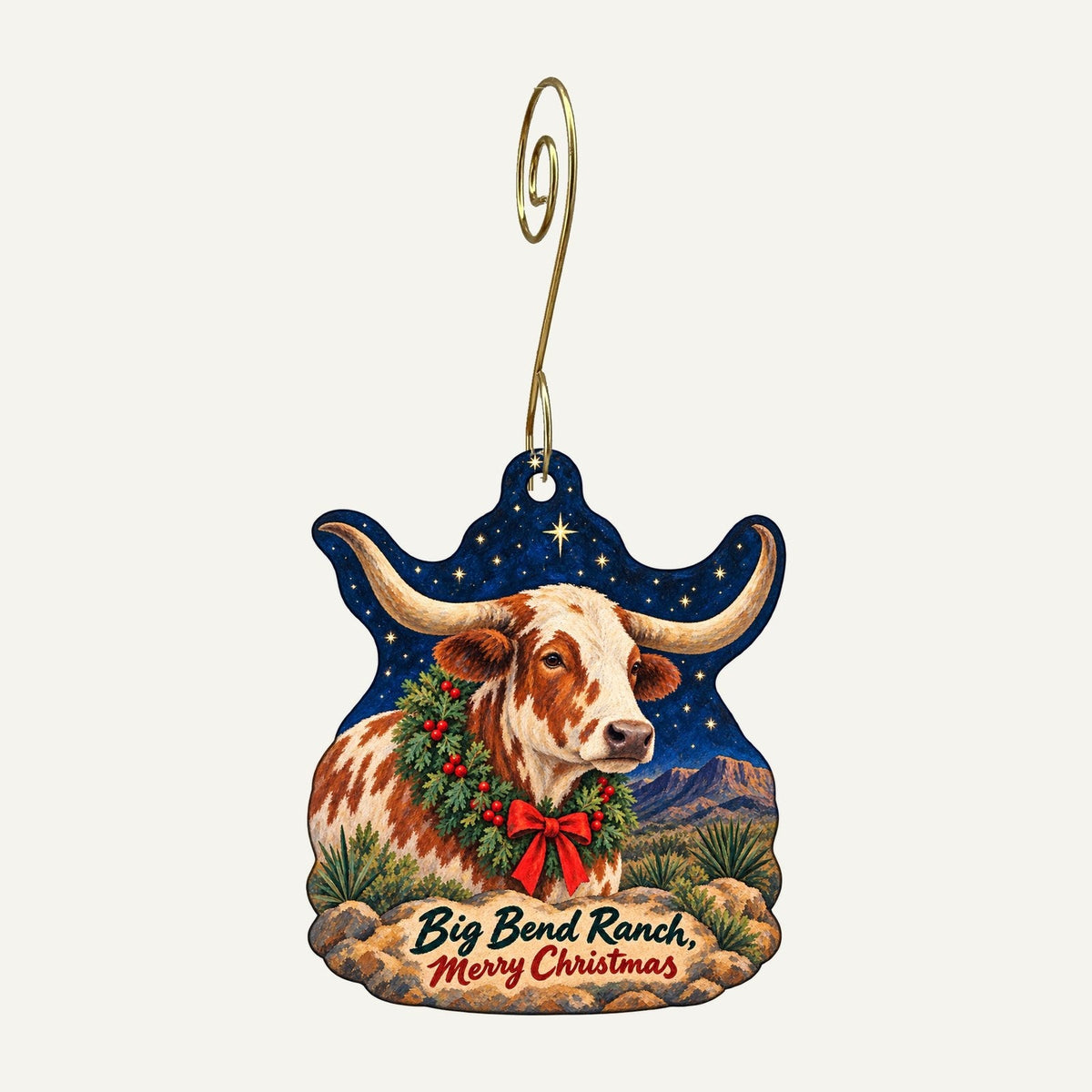 Barton Warnock Visitor Center Christmas custom wood ornament OC1431 hanging on hook