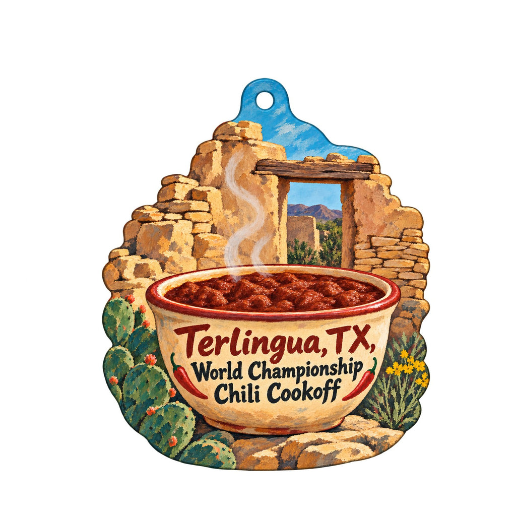 Barton Warnock Visitor Center Town Icon custom wood ornament OC1432 on white